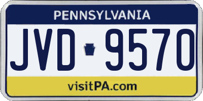 PA license plate JVD9570