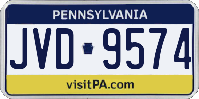 PA license plate JVD9574