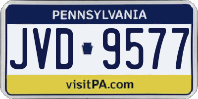 PA license plate JVD9577