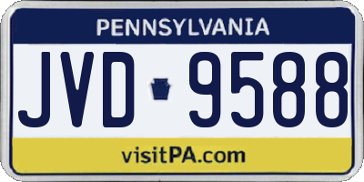 PA license plate JVD9588
