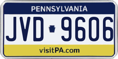 PA license plate JVD9606