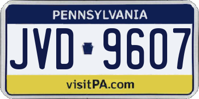 PA license plate JVD9607