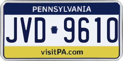 PA license plate JVD9610