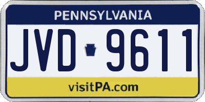PA license plate JVD9611