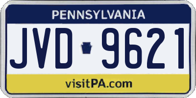 PA license plate JVD9621