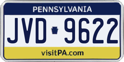 PA license plate JVD9622