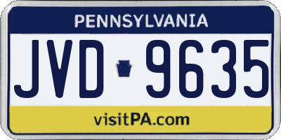 PA license plate JVD9635