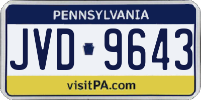 PA license plate JVD9643
