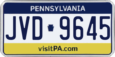 PA license plate JVD9645