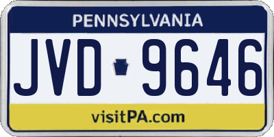 PA license plate JVD9646