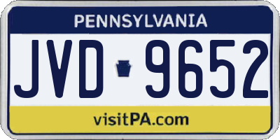PA license plate JVD9652