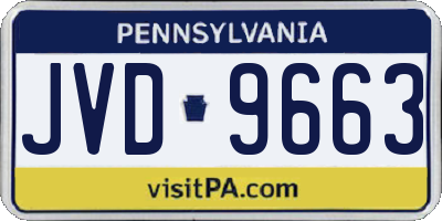 PA license plate JVD9663