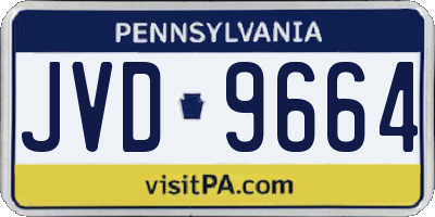 PA license plate JVD9664