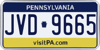 PA license plate JVD9665