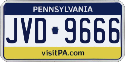 PA license plate JVD9666