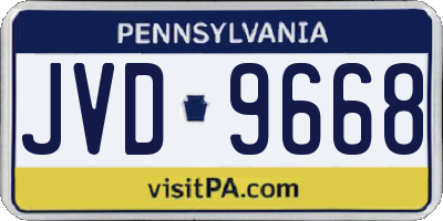 PA license plate JVD9668