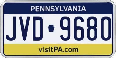 PA license plate JVD9680