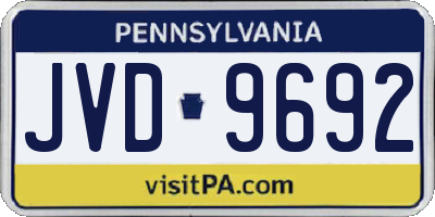 PA license plate JVD9692