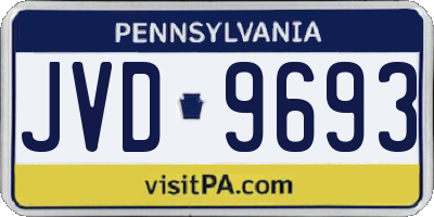 PA license plate JVD9693