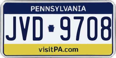 PA license plate JVD9708