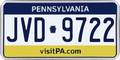PA license plate JVD9722