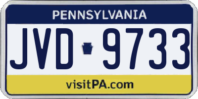 PA license plate JVD9733
