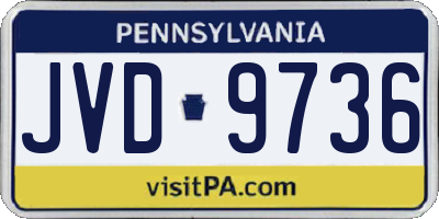 PA license plate JVD9736