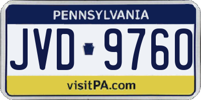 PA license plate JVD9760