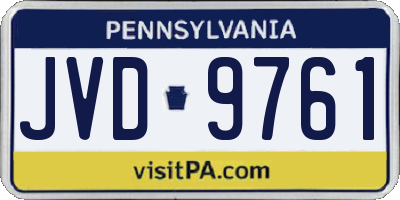 PA license plate JVD9761