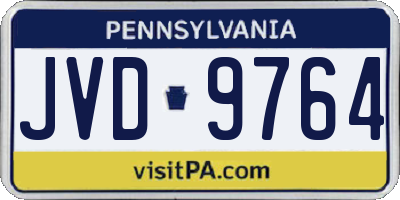 PA license plate JVD9764