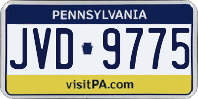 PA license plate JVD9775