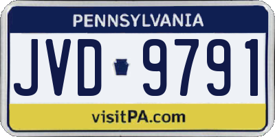 PA license plate JVD9791