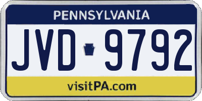 PA license plate JVD9792