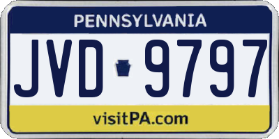 PA license plate JVD9797