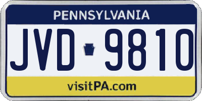 PA license plate JVD9810