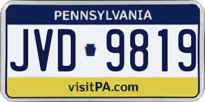 PA license plate JVD9819