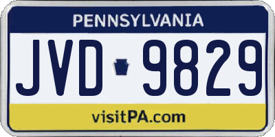 PA license plate JVD9829