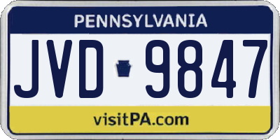 PA license plate JVD9847