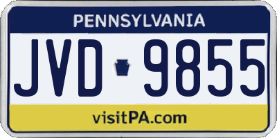 PA license plate JVD9855