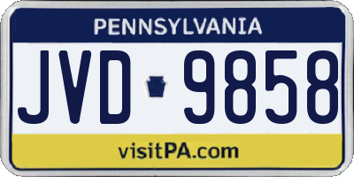 PA license plate JVD9858
