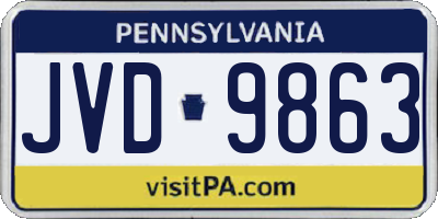 PA license plate JVD9863
