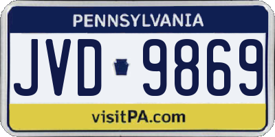 PA license plate JVD9869