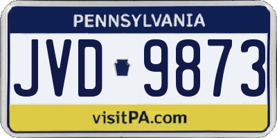 PA license plate JVD9873