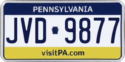 PA license plate JVD9877