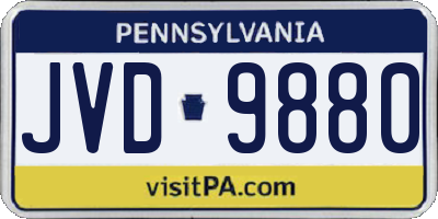 PA license plate JVD9880