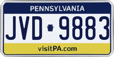 PA license plate JVD9883