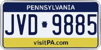 PA license plate JVD9885