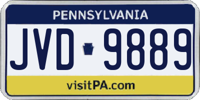 PA license plate JVD9889