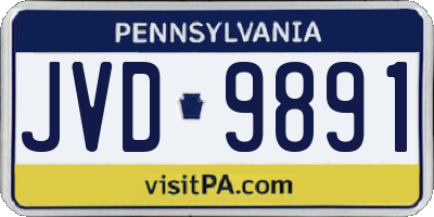 PA license plate JVD9891