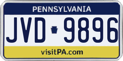 PA license plate JVD9896